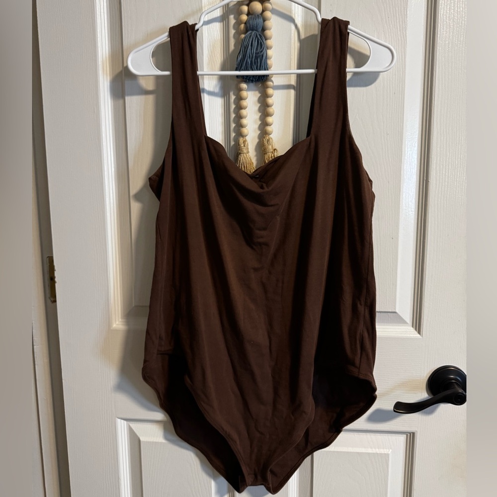 2X Old Navy Brown Sleeveless Square Neck Bodysuit